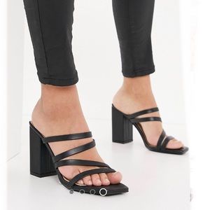Black Strappy Heeled Sandal